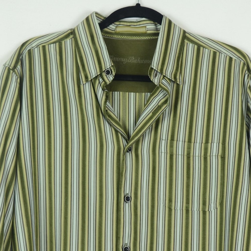 Mens Tommy Bahama Long Sleeve Silk Shirt Medium - Picture 3 of 11
